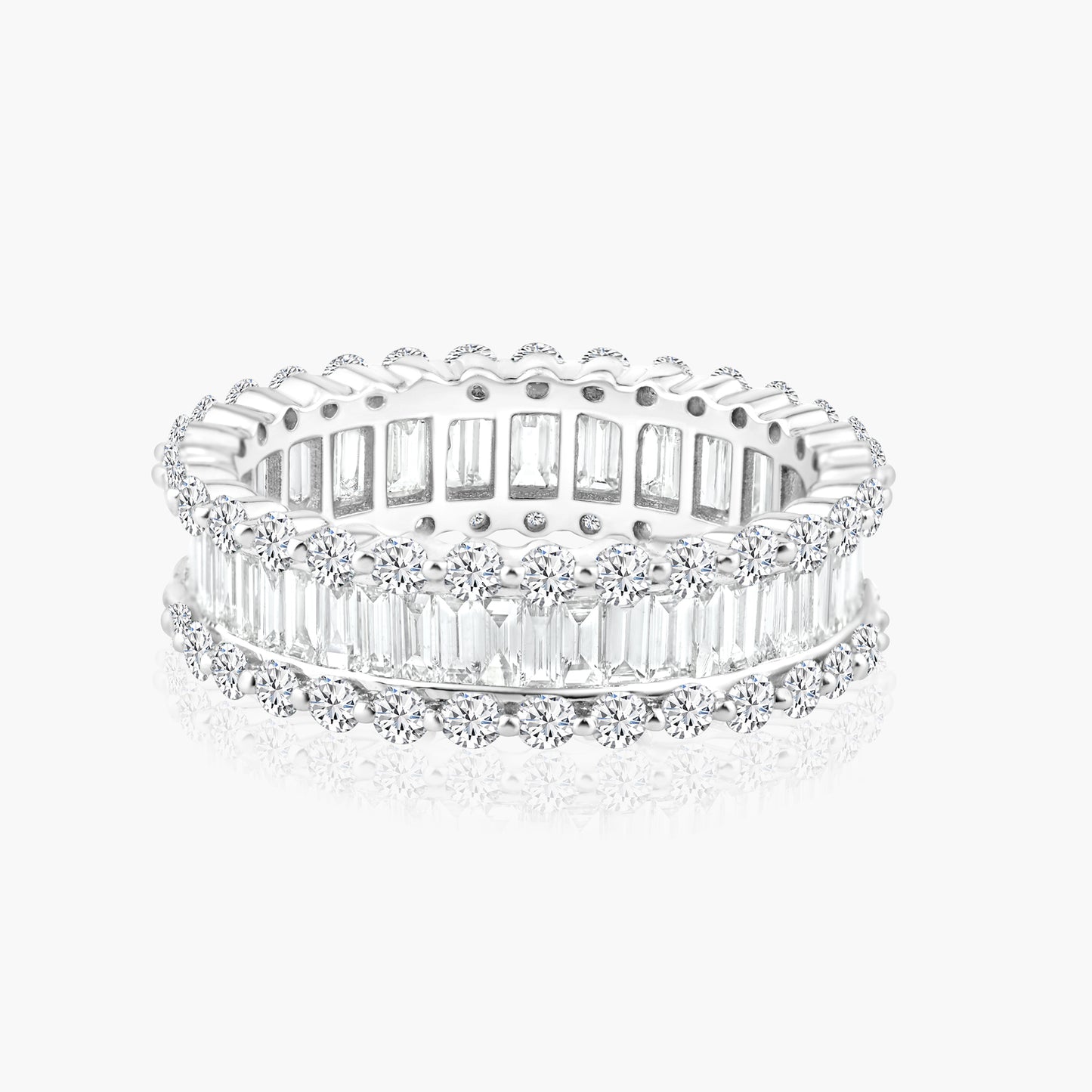 14K White Gold Baguette Band-R60230603