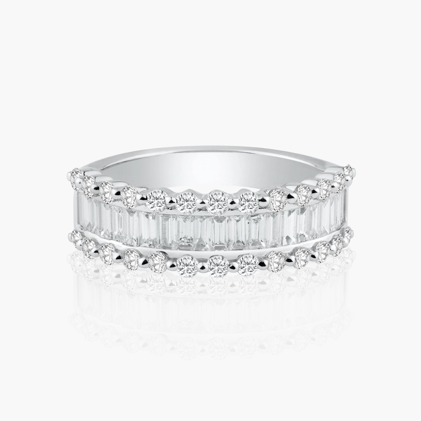 14K White Gold Baguette Band-R60230604