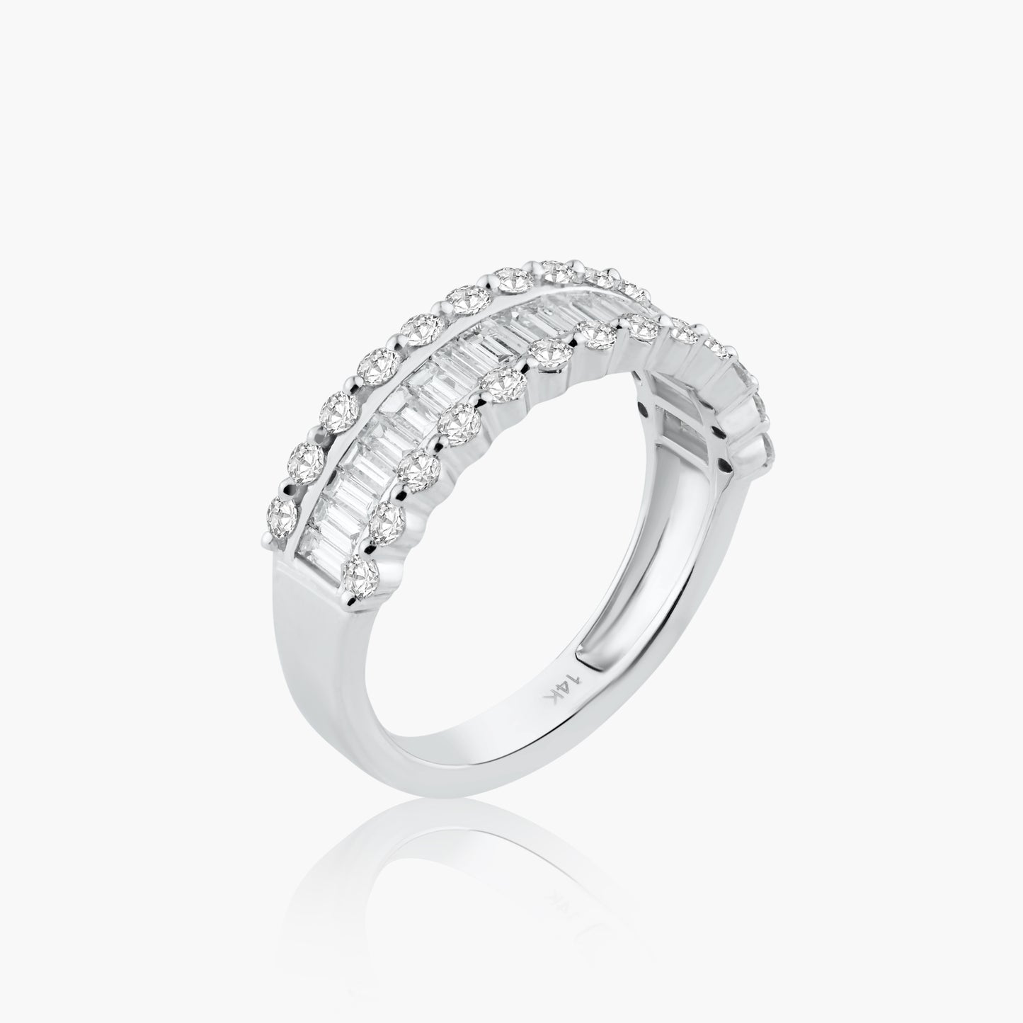 14K White Gold Baguette Band-R60230604