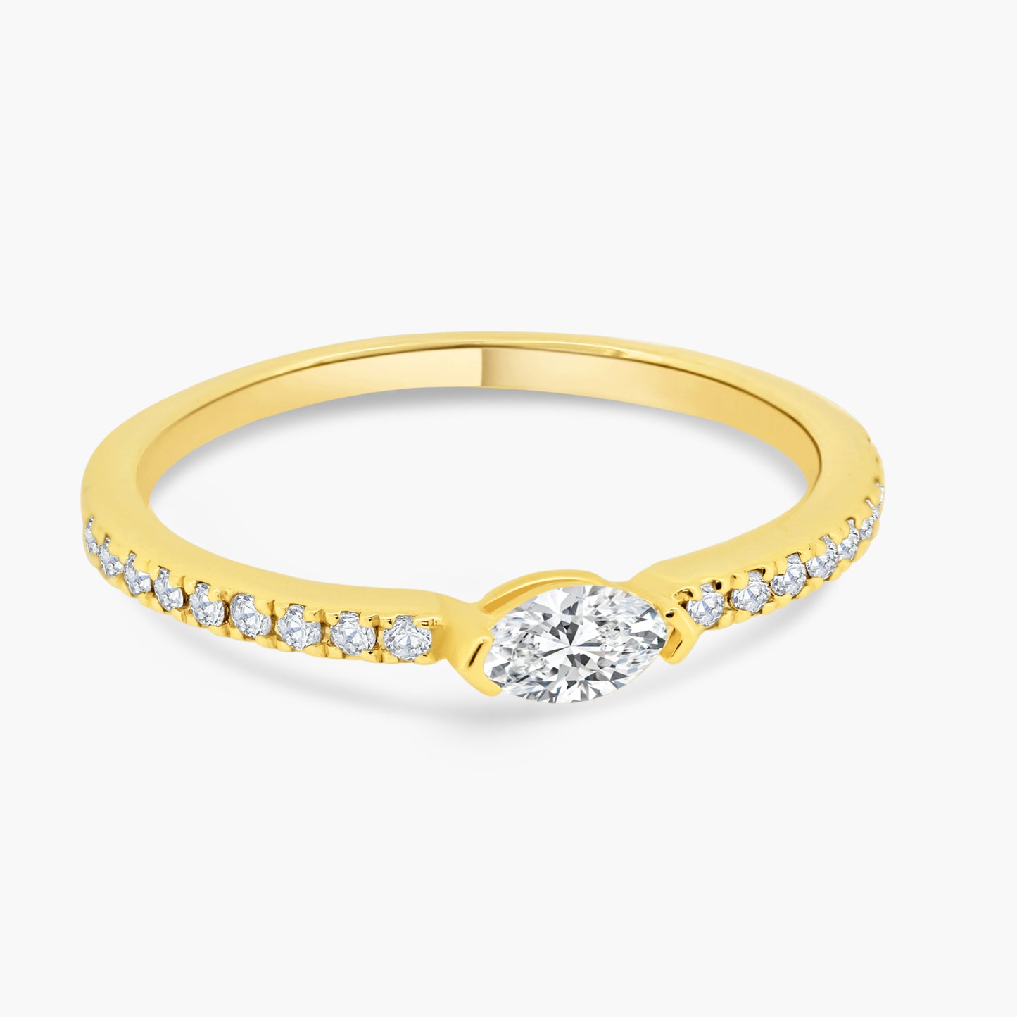 14K Yellow Gold Center Marquise Diamond Ring - R603464R01O-2