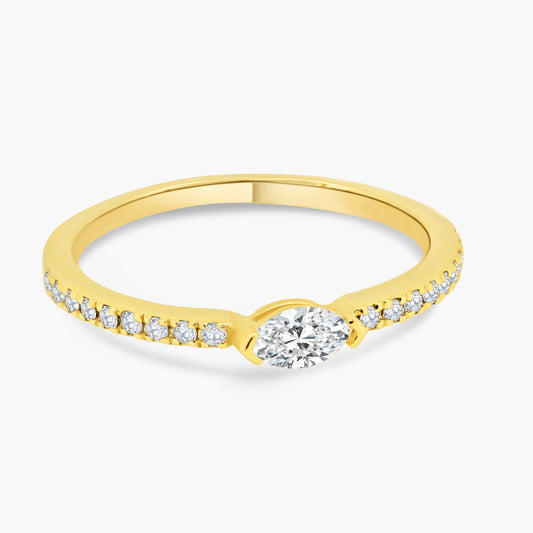 14K Yellow Gold Center Marquise Diamond Ring - R603464R01O-2