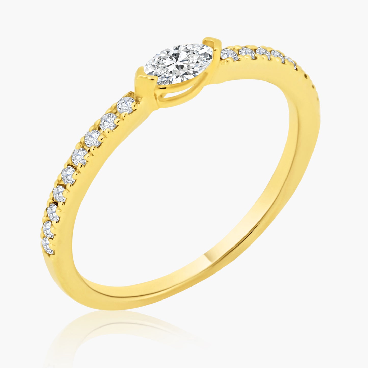 14K Yellow Gold Center Marquise Diamond Ring - R603464R01O-2