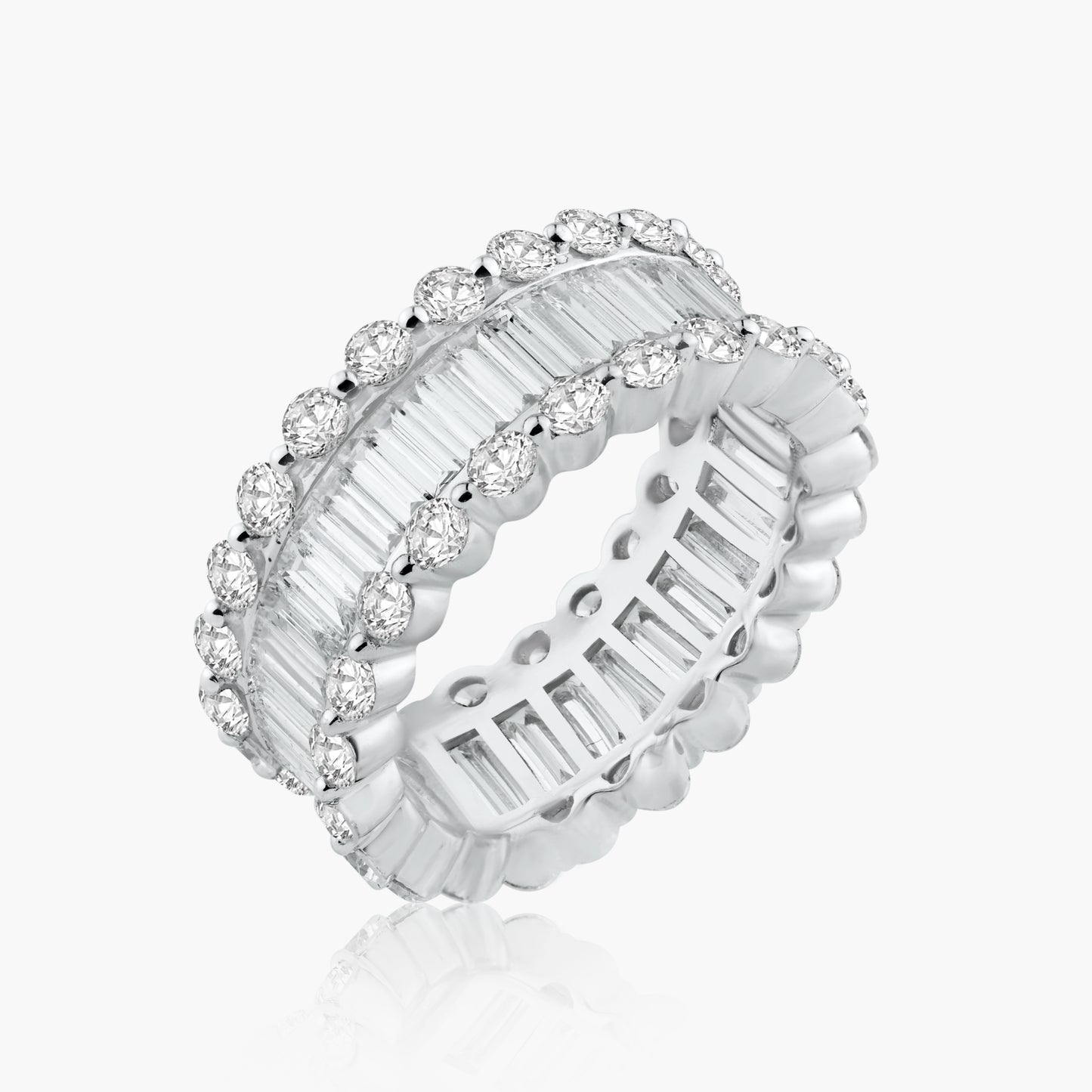 14K White Gold Baguette Band-R60415604