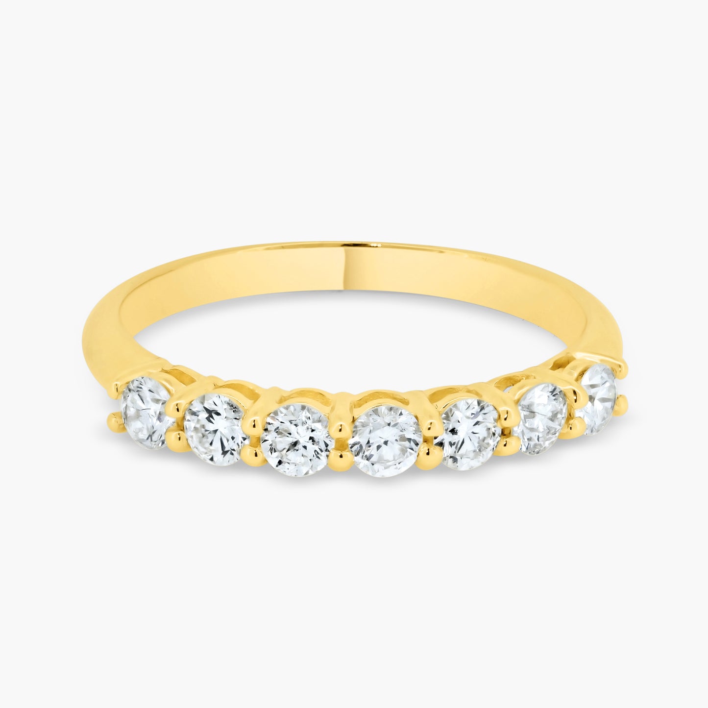 14K Yellow Gold Dainty Round Diamond Band-R60451402