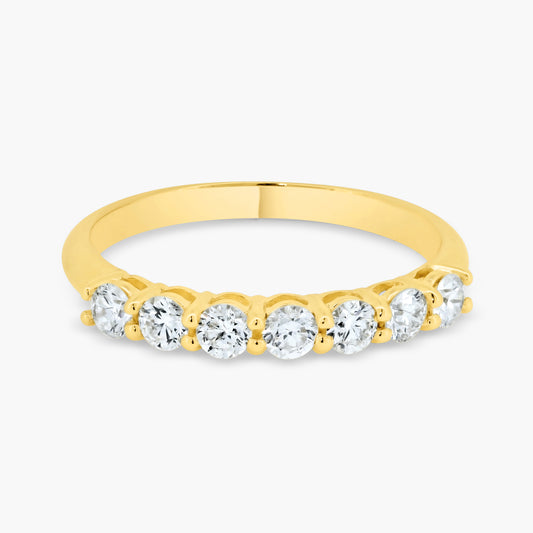 14K Yellow Gold Dainty Round Diamond Band-R60451402