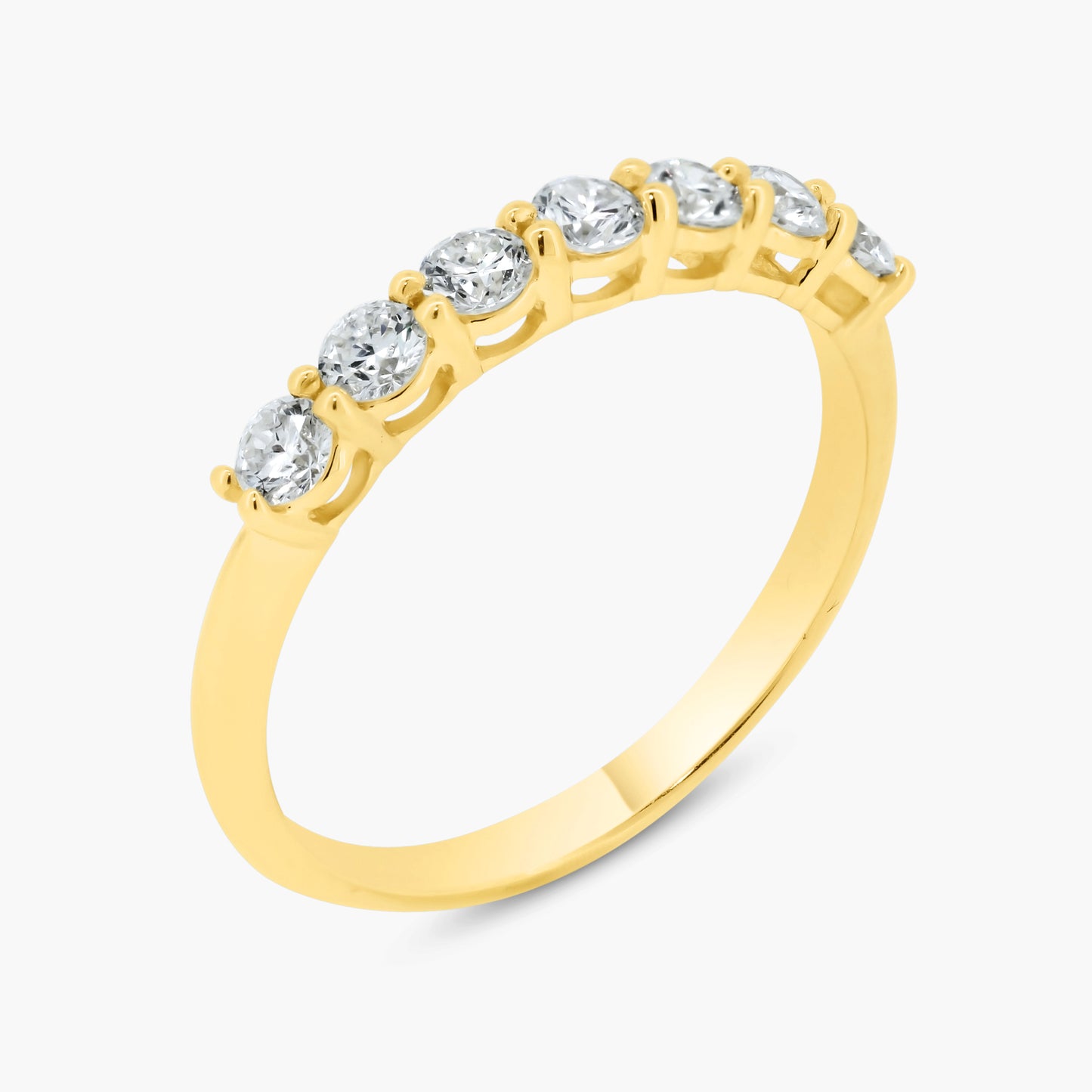 14K Yellow Gold Dainty Round Diamond Band-R60451402