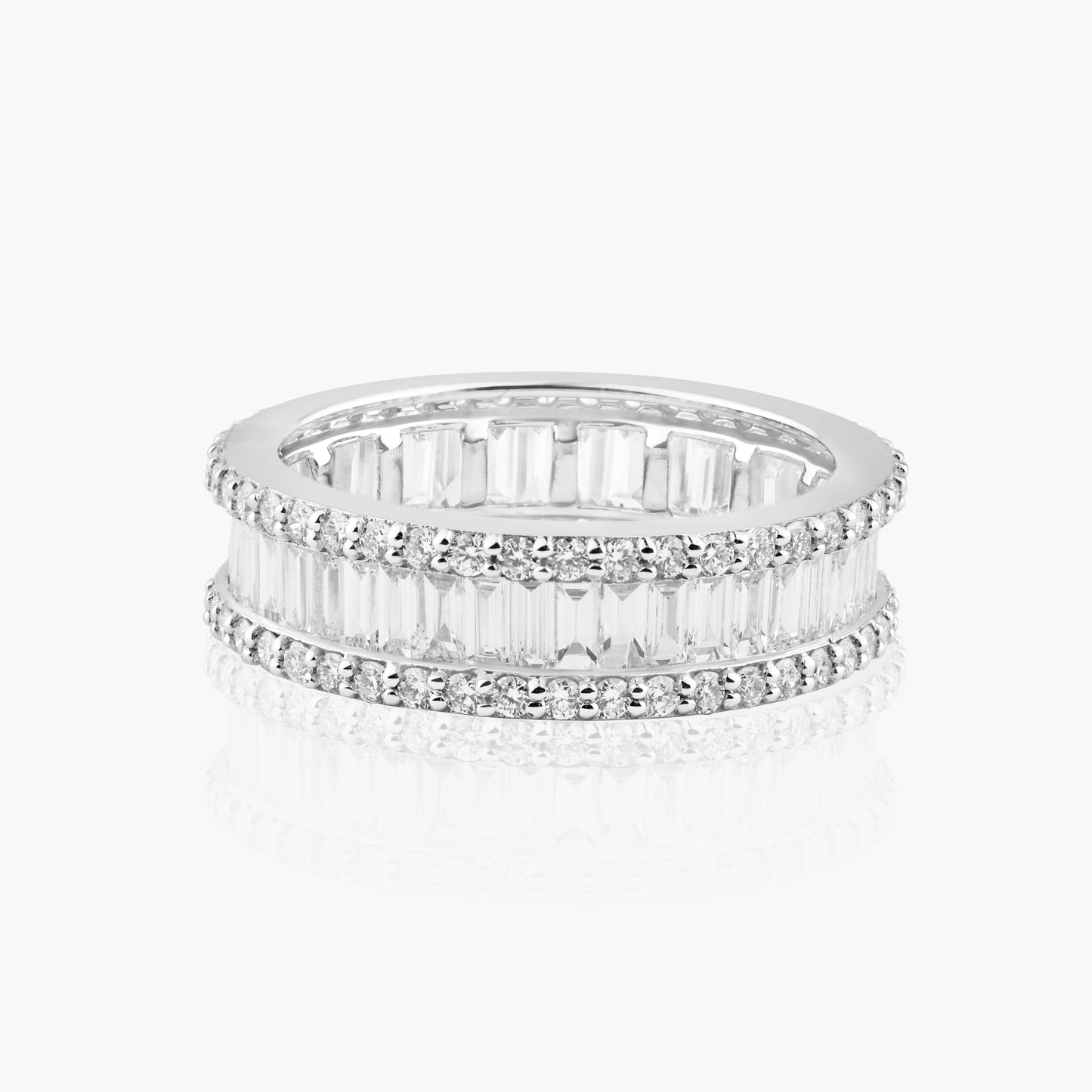 14K White Gold Baguette Band-R60453802