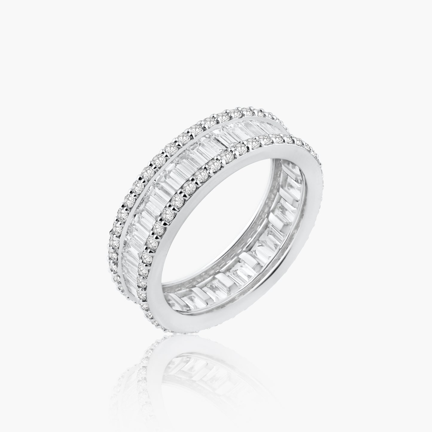 14K White Gold Baguette Band-R60453802