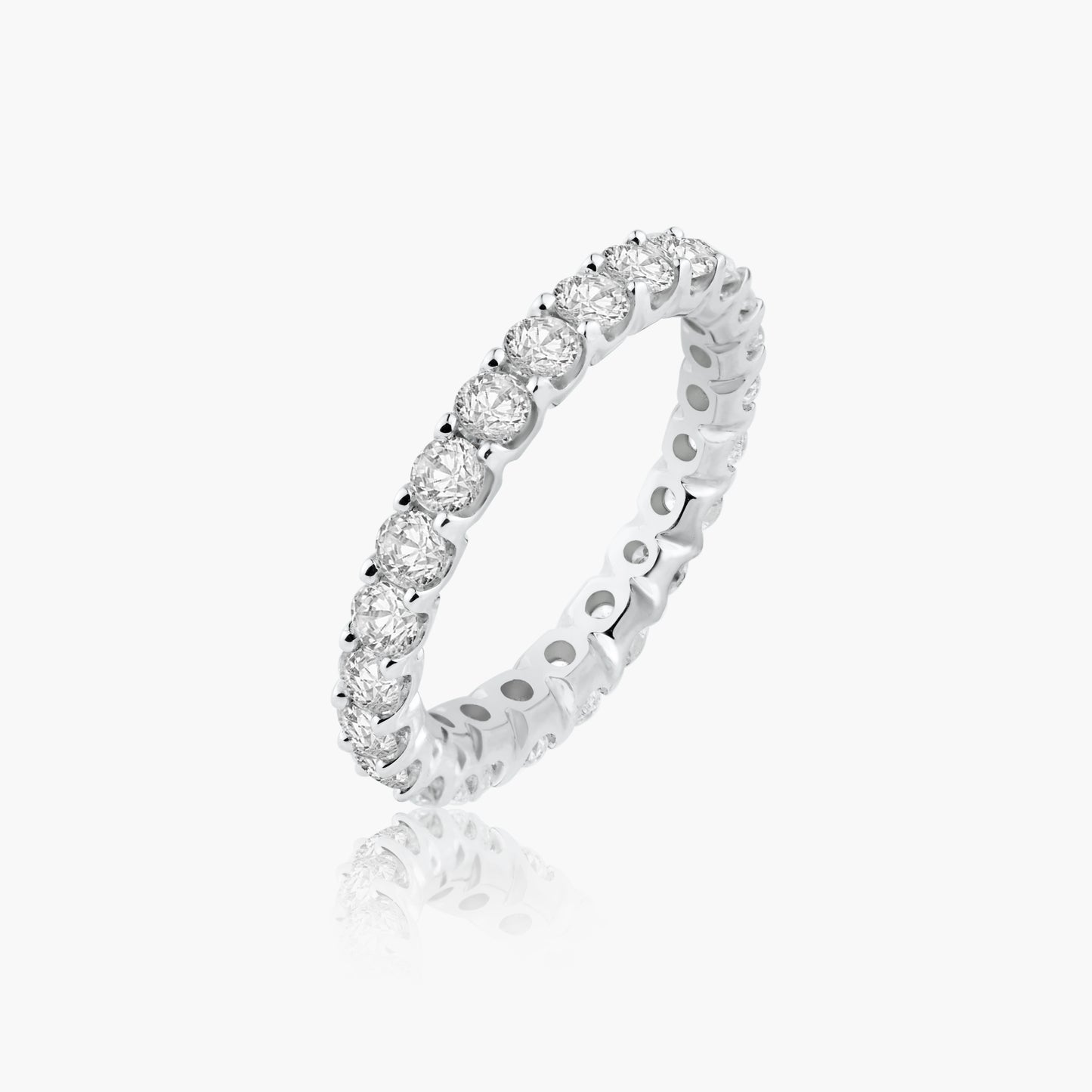 14K White Gold Round Diamond Eternity Band-R60456406