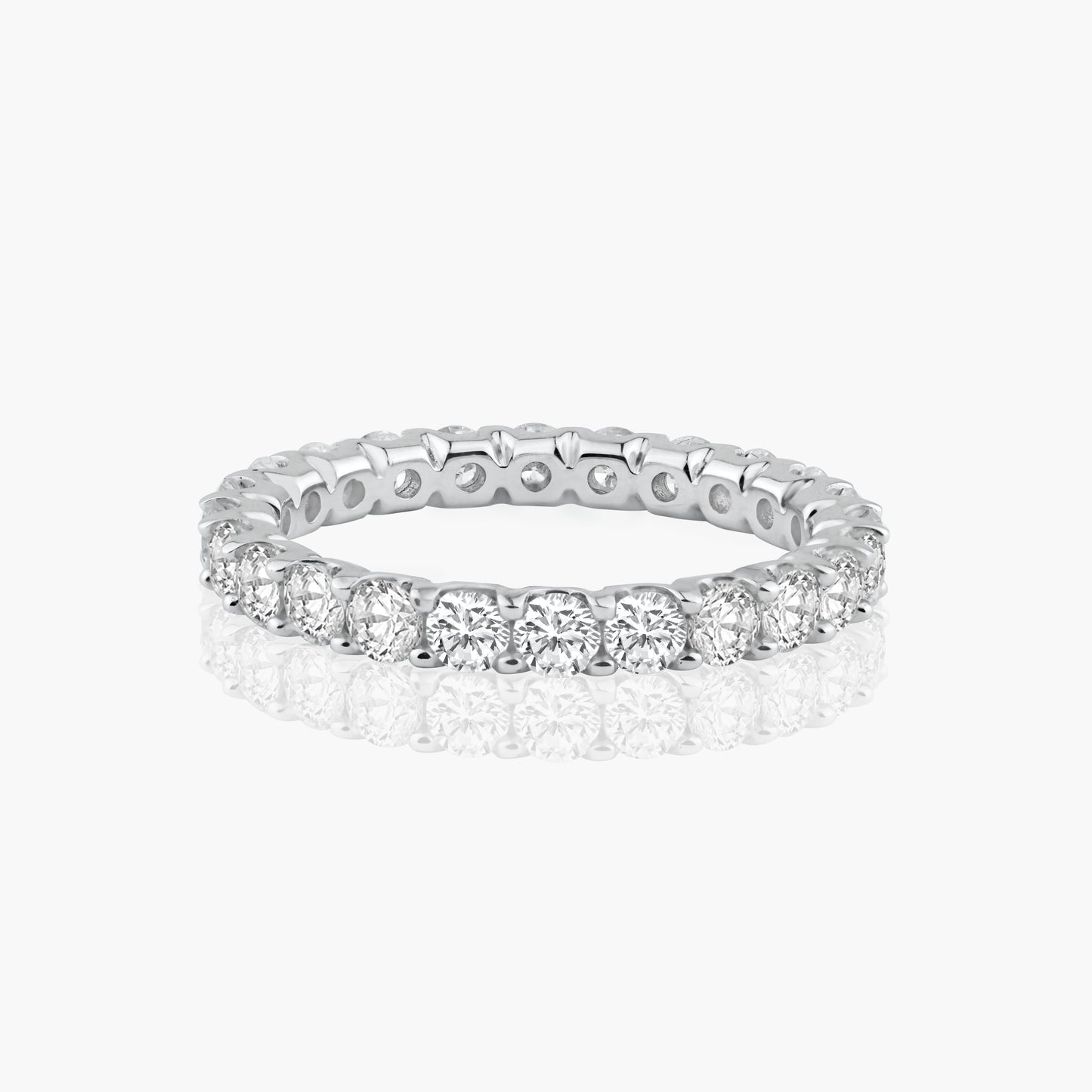 14K White Gold Round Diamond Eternity Band-R60456406