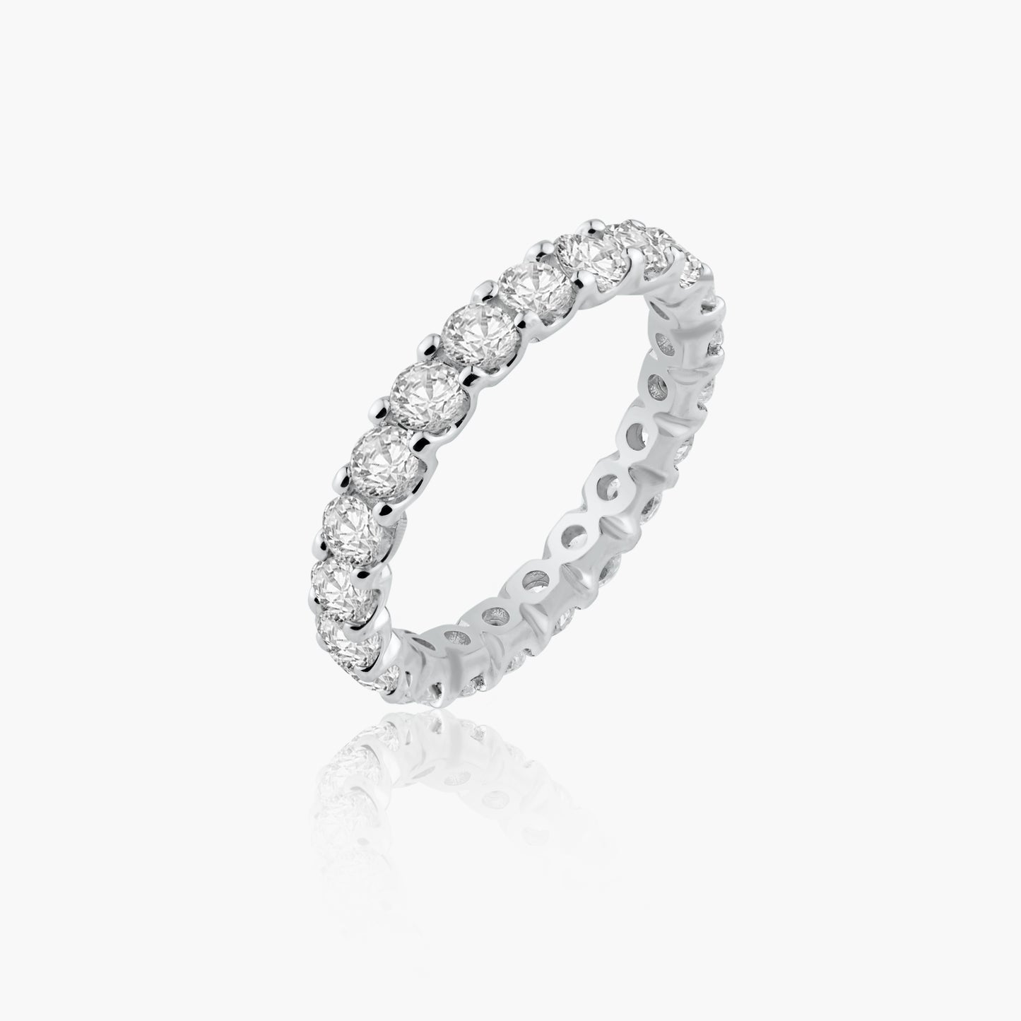 14K White Gold Round Diamond Eternity Band-R60456407