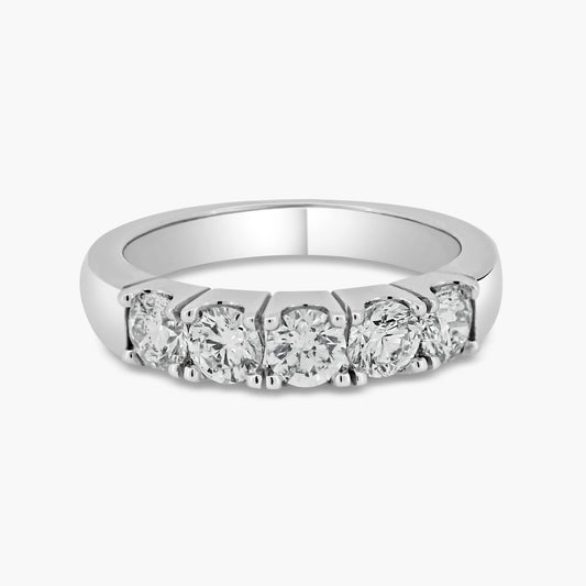 14K White Gold Round Diamond Band-R60456504