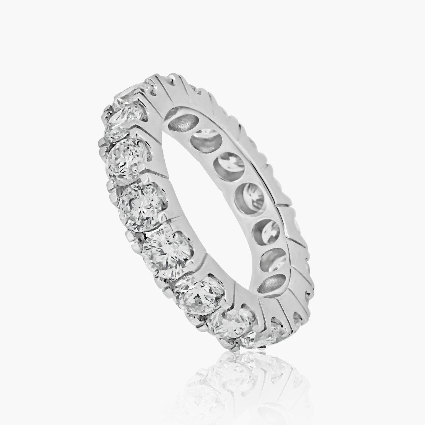 14K White Gold Round Diamond Eternity Band-R60456509