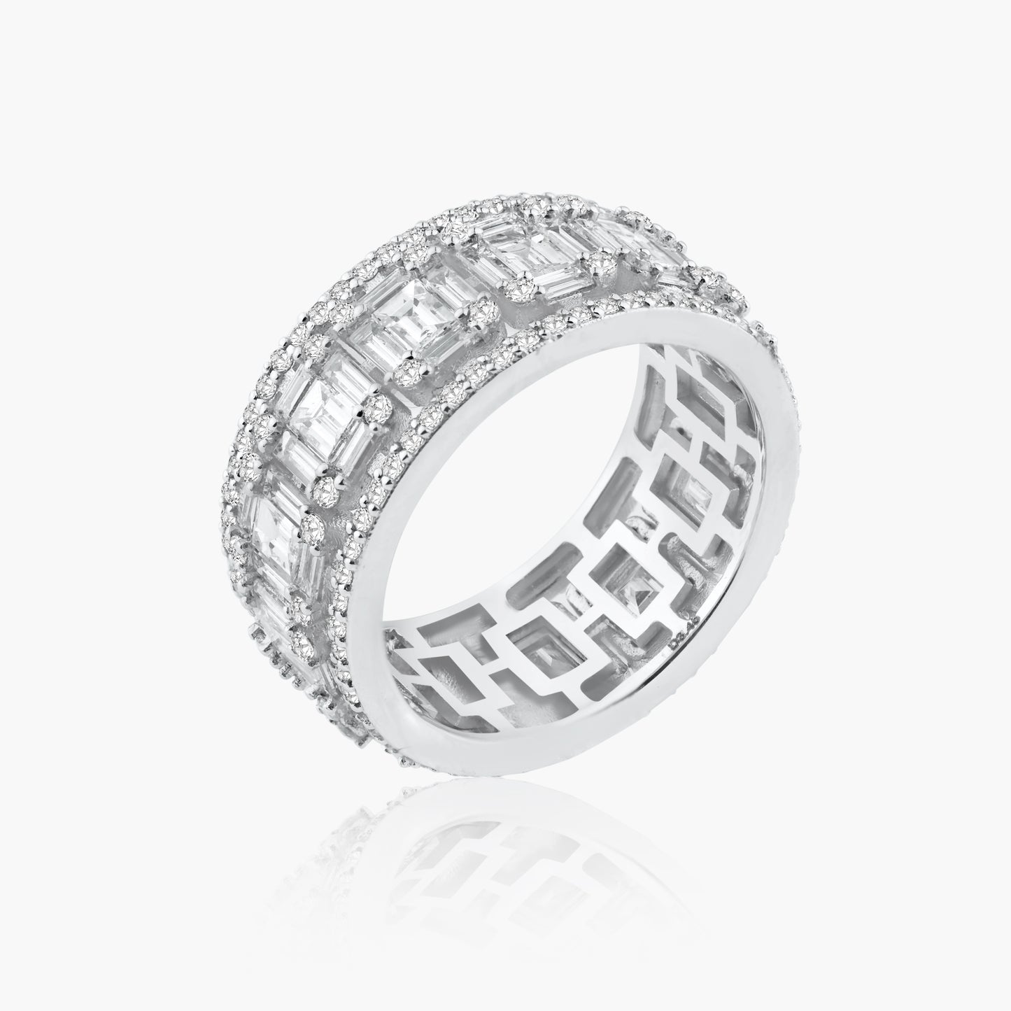 14K White Gold Baguette Band - R60459804