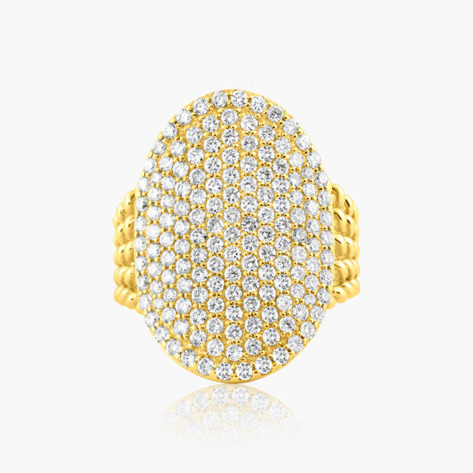 14K Yellow Gold Pave Diamond Statement Ring - R604888