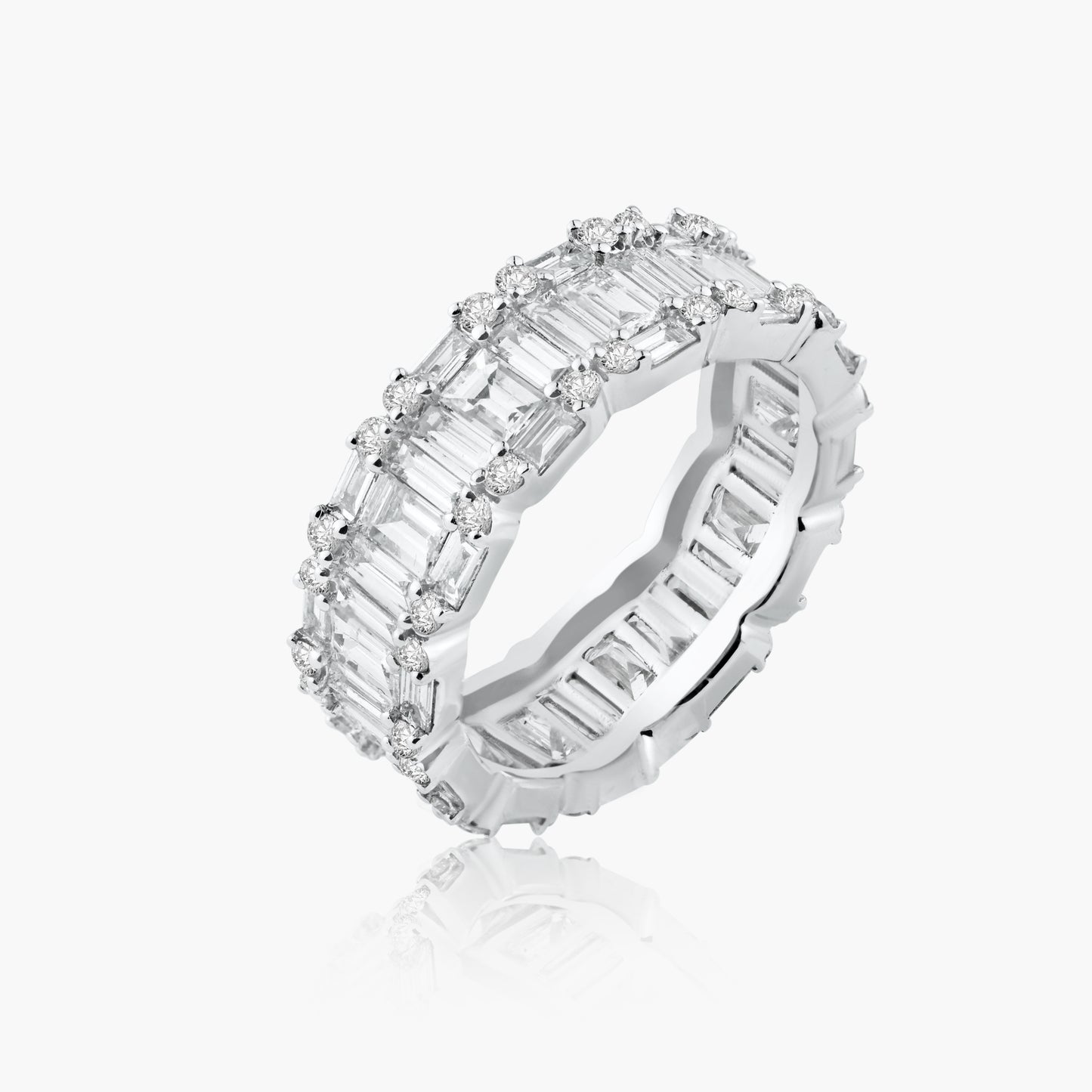 14K White Gold Baguette Eternity Band-R60506202