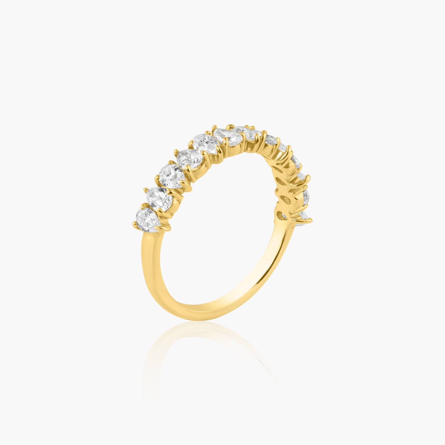 14K Yellow Gold Pear Diamond Dainty Band-R60522109