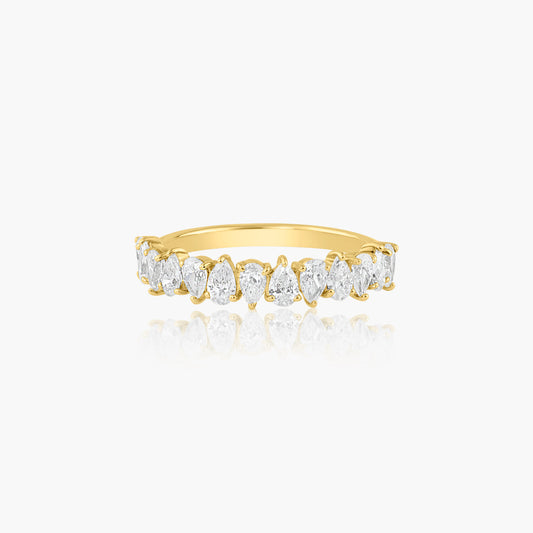 14K Yellow Gold Pear Diamond Dainty Band-R60522109