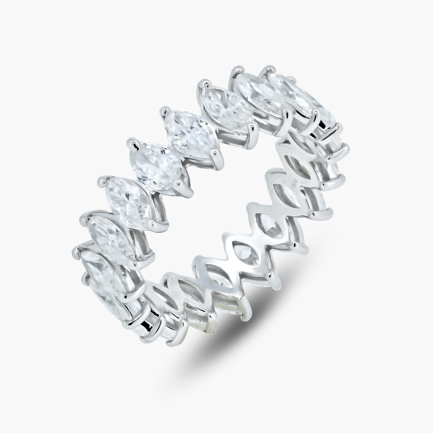 18K White Gold Marquise Diamond Eternity Band - R60522305-1