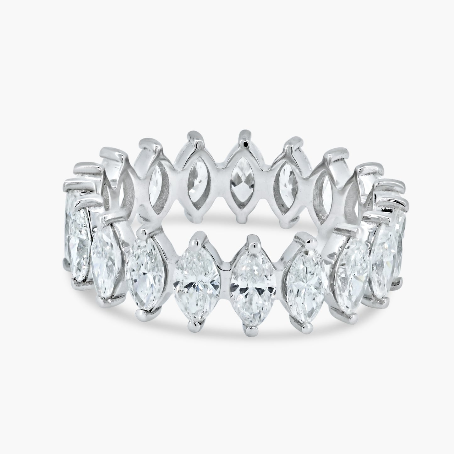 18K White Gold Marquise Diamond Eternity Band - R60522305-1