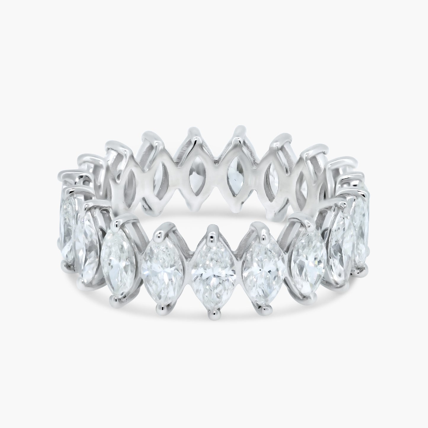 18K White Gold Marquise Diamond Eternity Band - R60522305-2