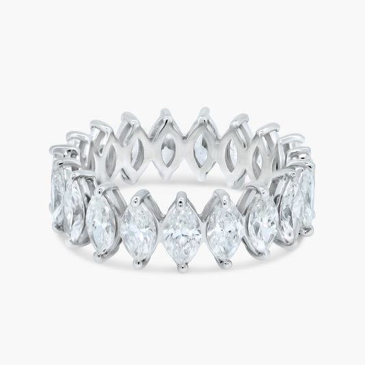 18K White Gold Marquise Diamond Eternity Band - R60522305-2