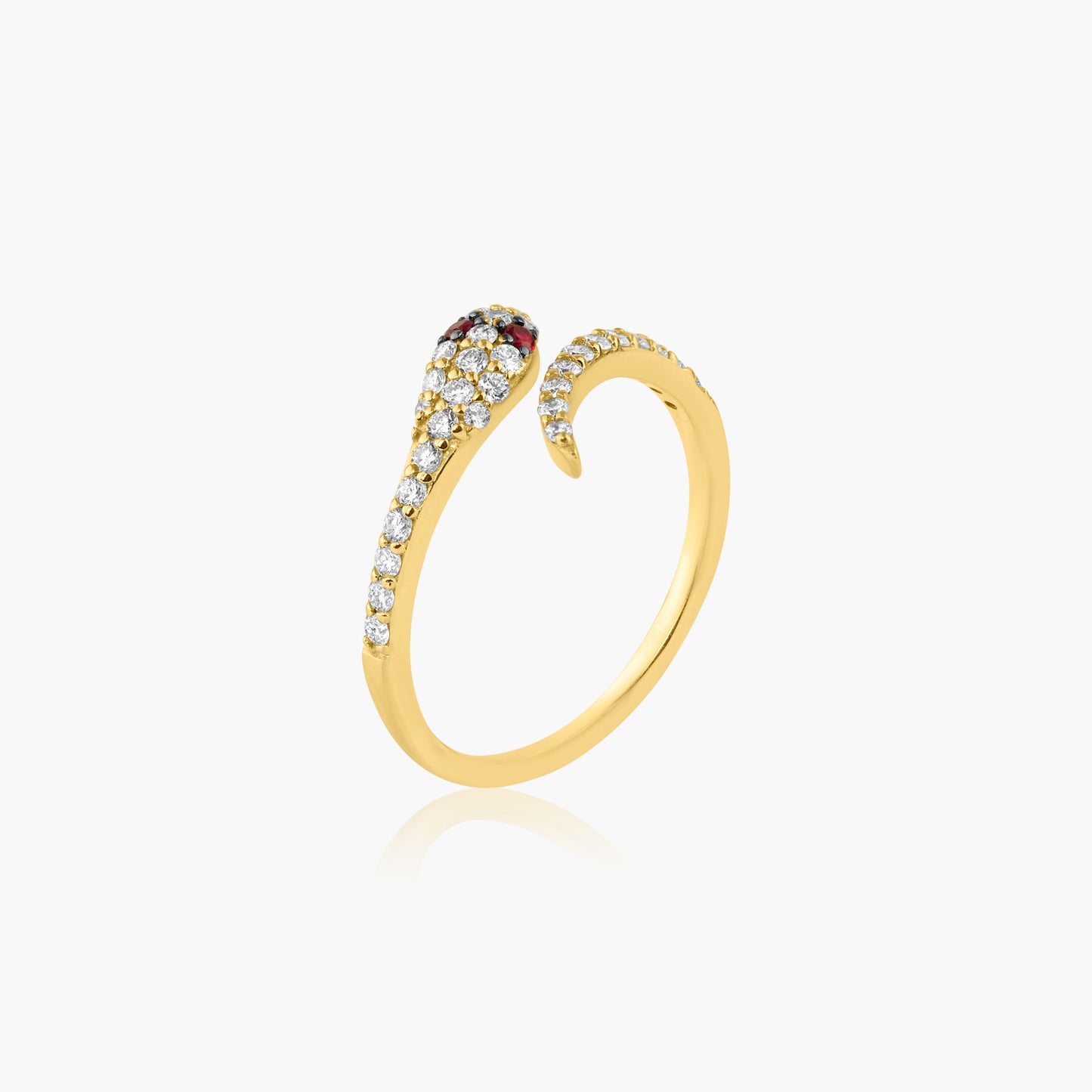 14K Two Tone Colored Gemstone Snake Ring - R60534701