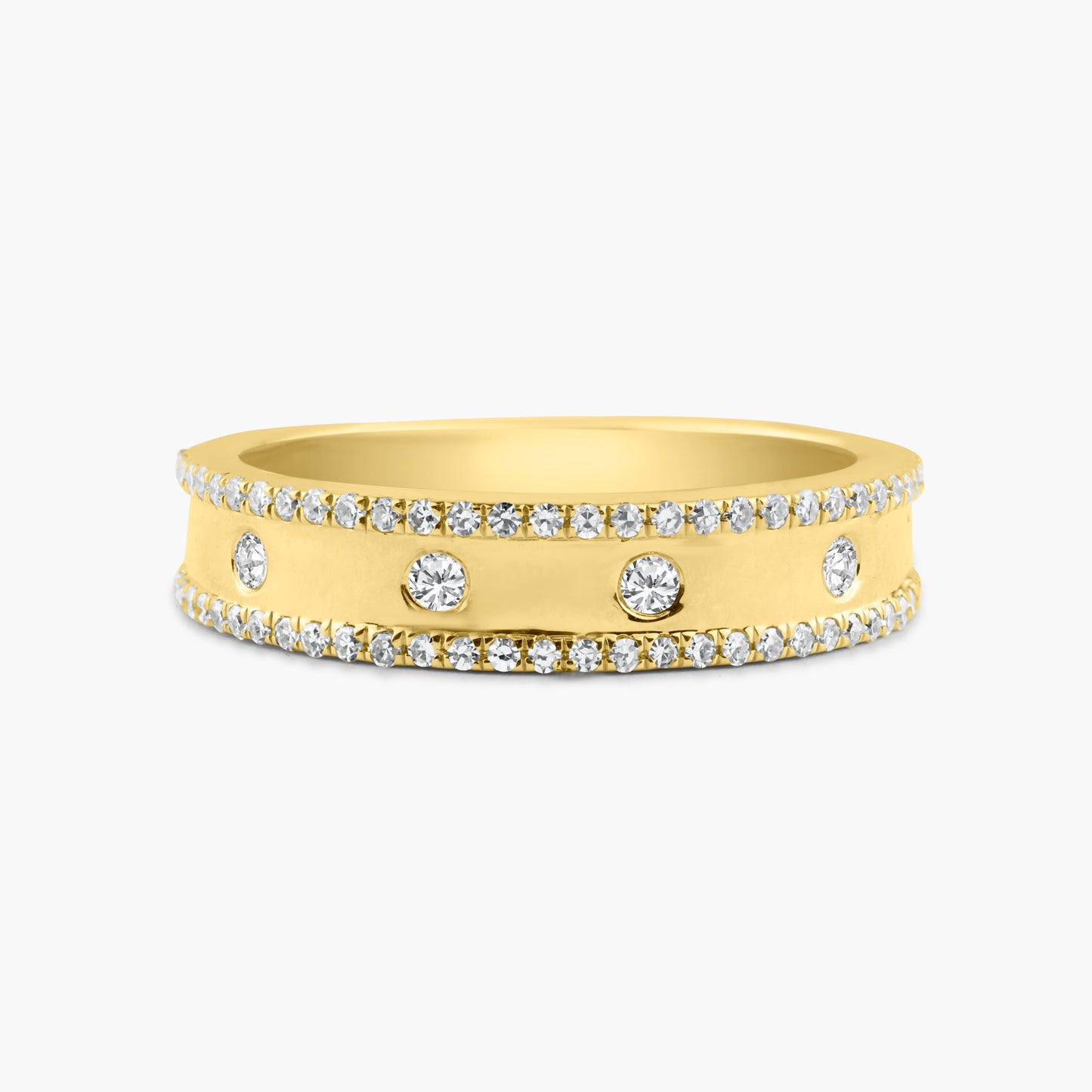 14K Yellow Gold Round Diamond Band-R60535901