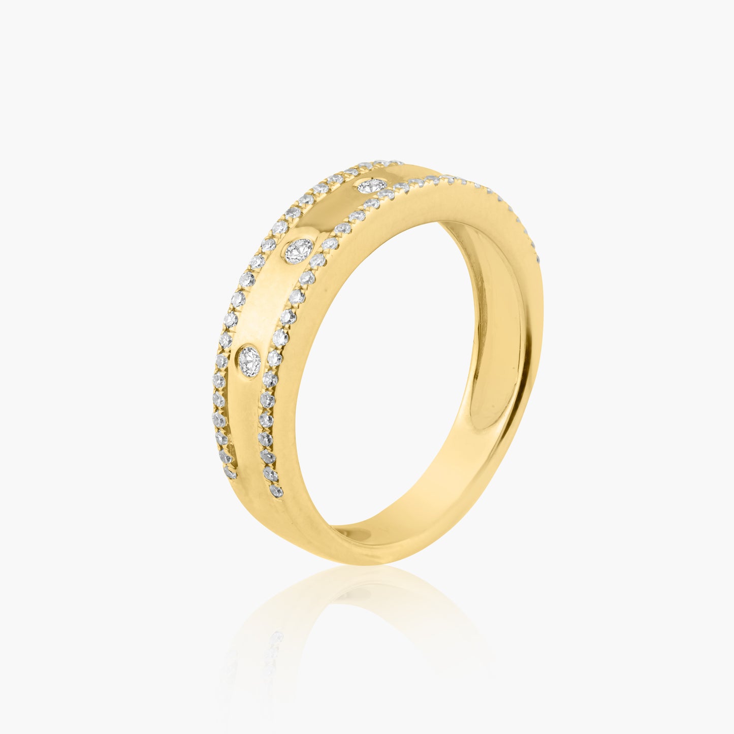 14K Yellow Gold Round Diamond Band-R60535901