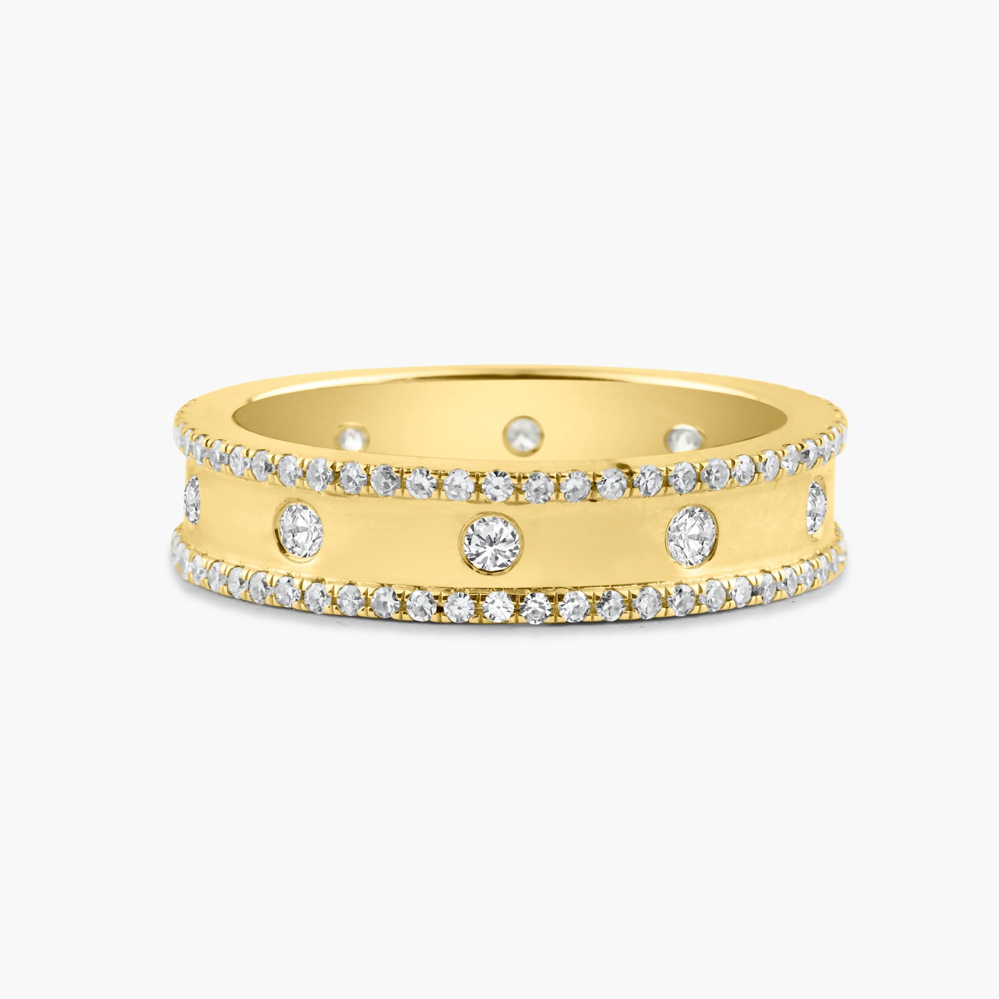 14K Yellow Gold Two Row Eternity Band - R60535902