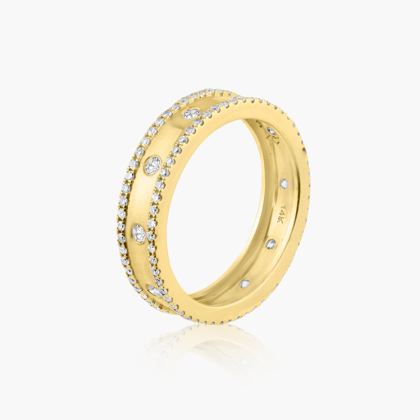 14K Yellow Gold Two Row Eternity Band - R60535902