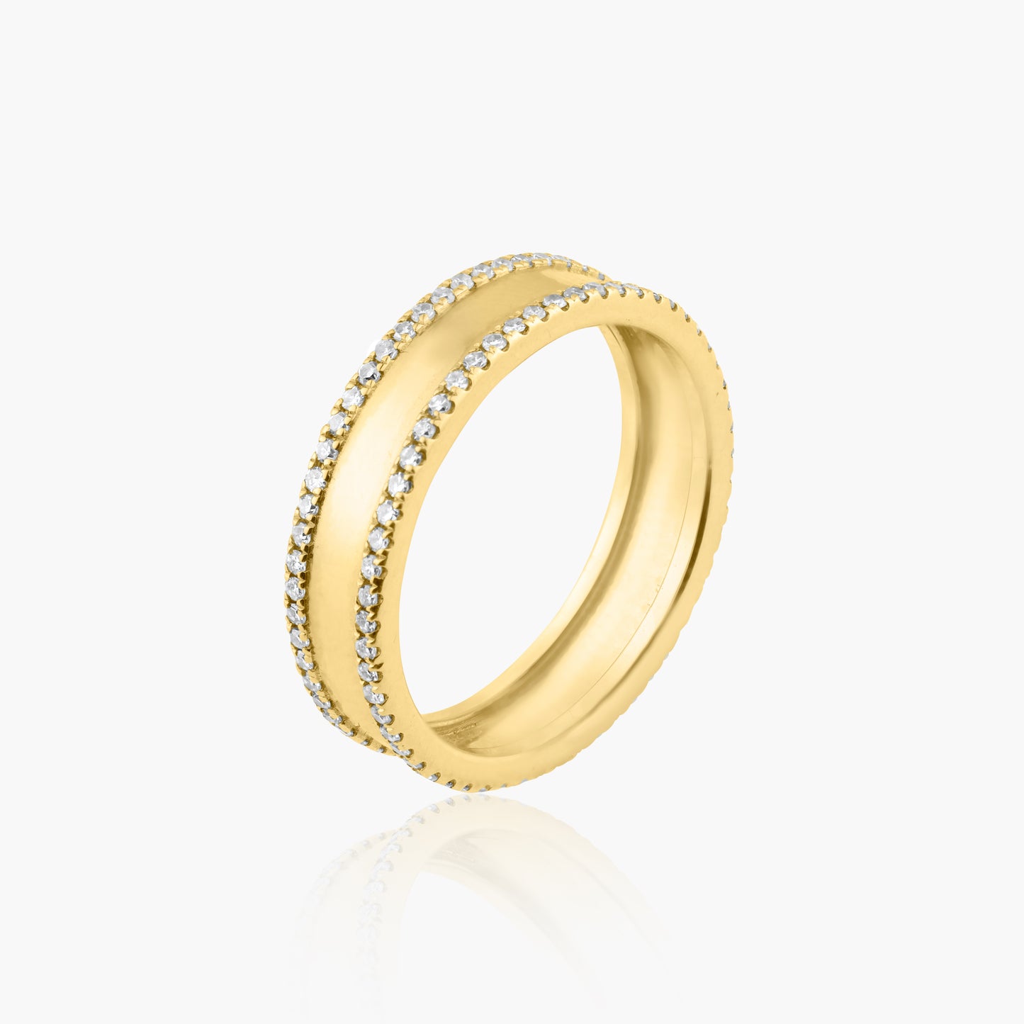 18K Yellow Gold Two Row Eternity Band-R60535904