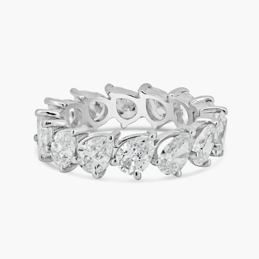 18K White Gold Pear Diamond Eternity Band - R60551701-2