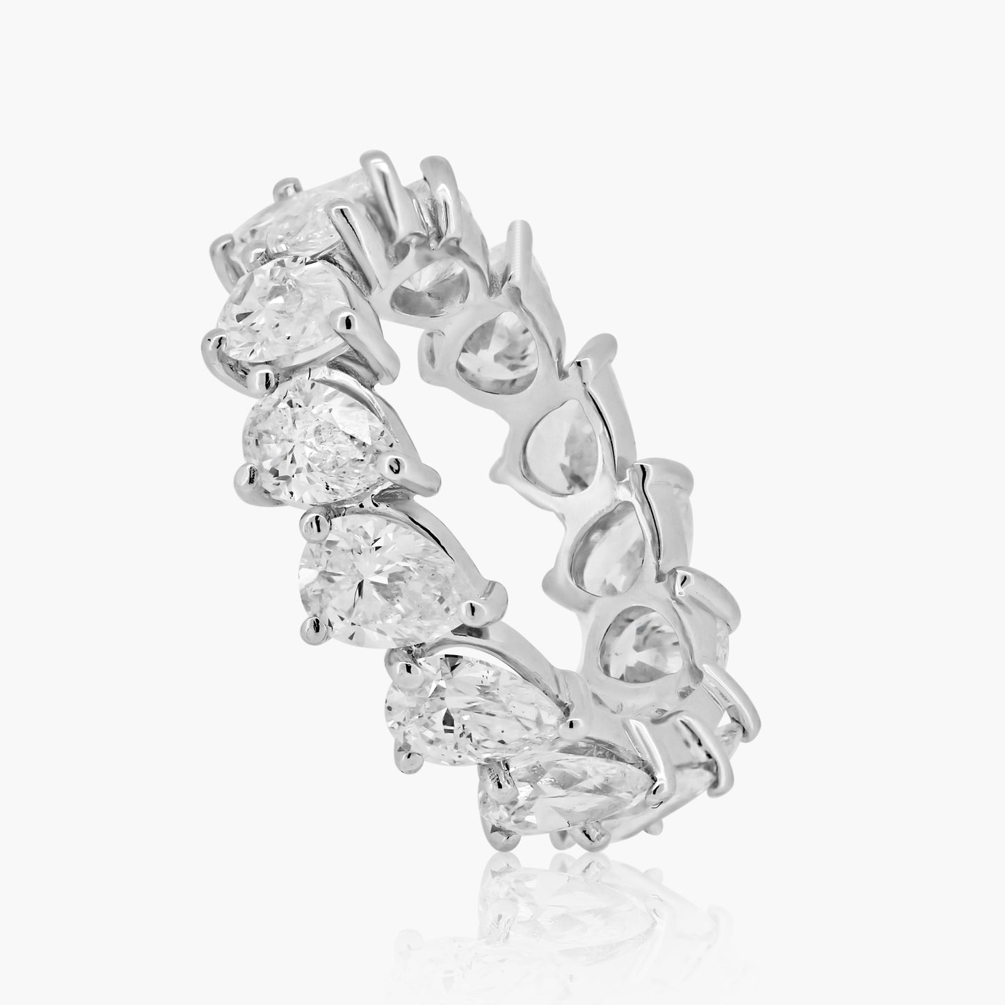 18K White Gold Pear Diamond Eternity Band - R60551701-2