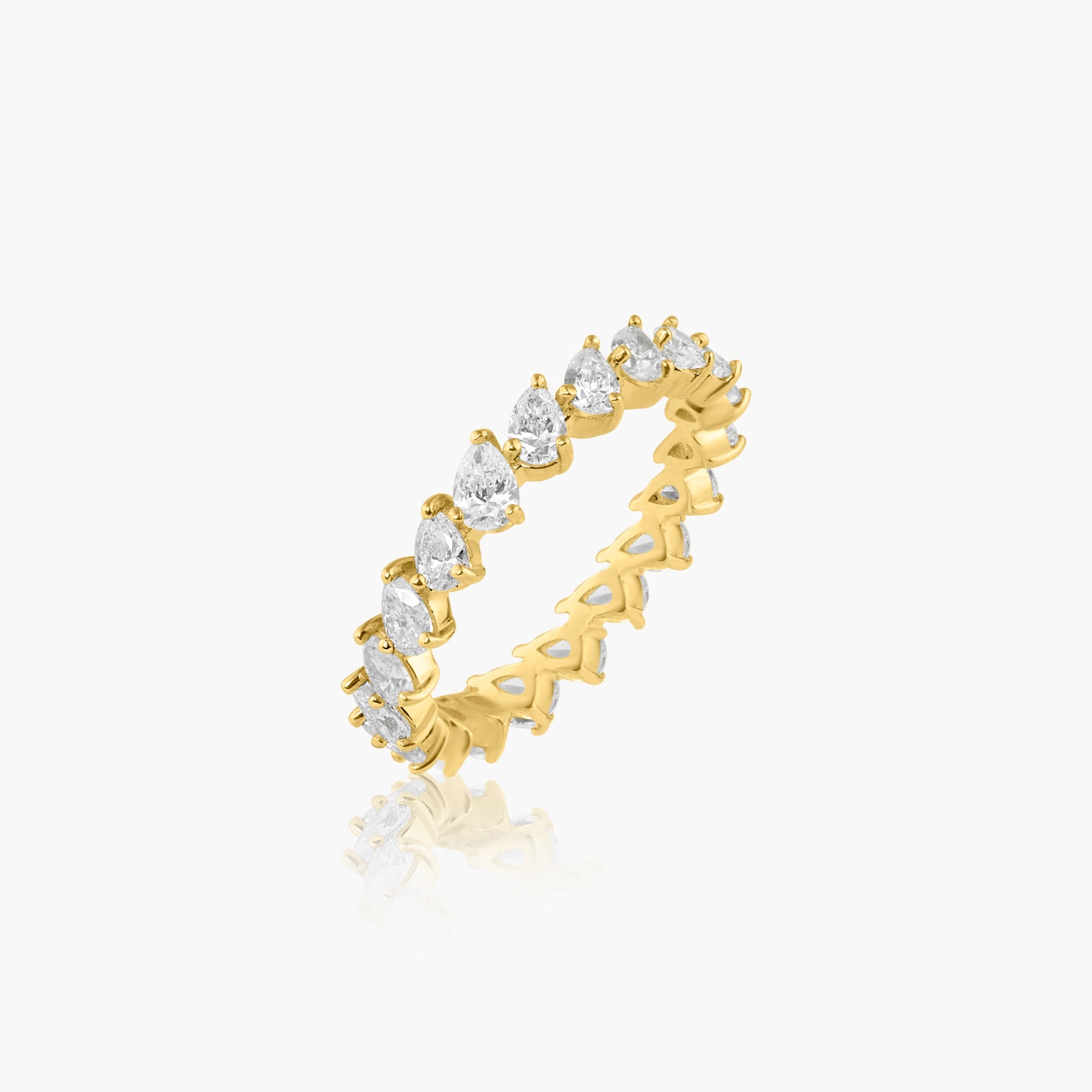 14K Yellow Gold Pear Diamond Eternity Band - R60551702