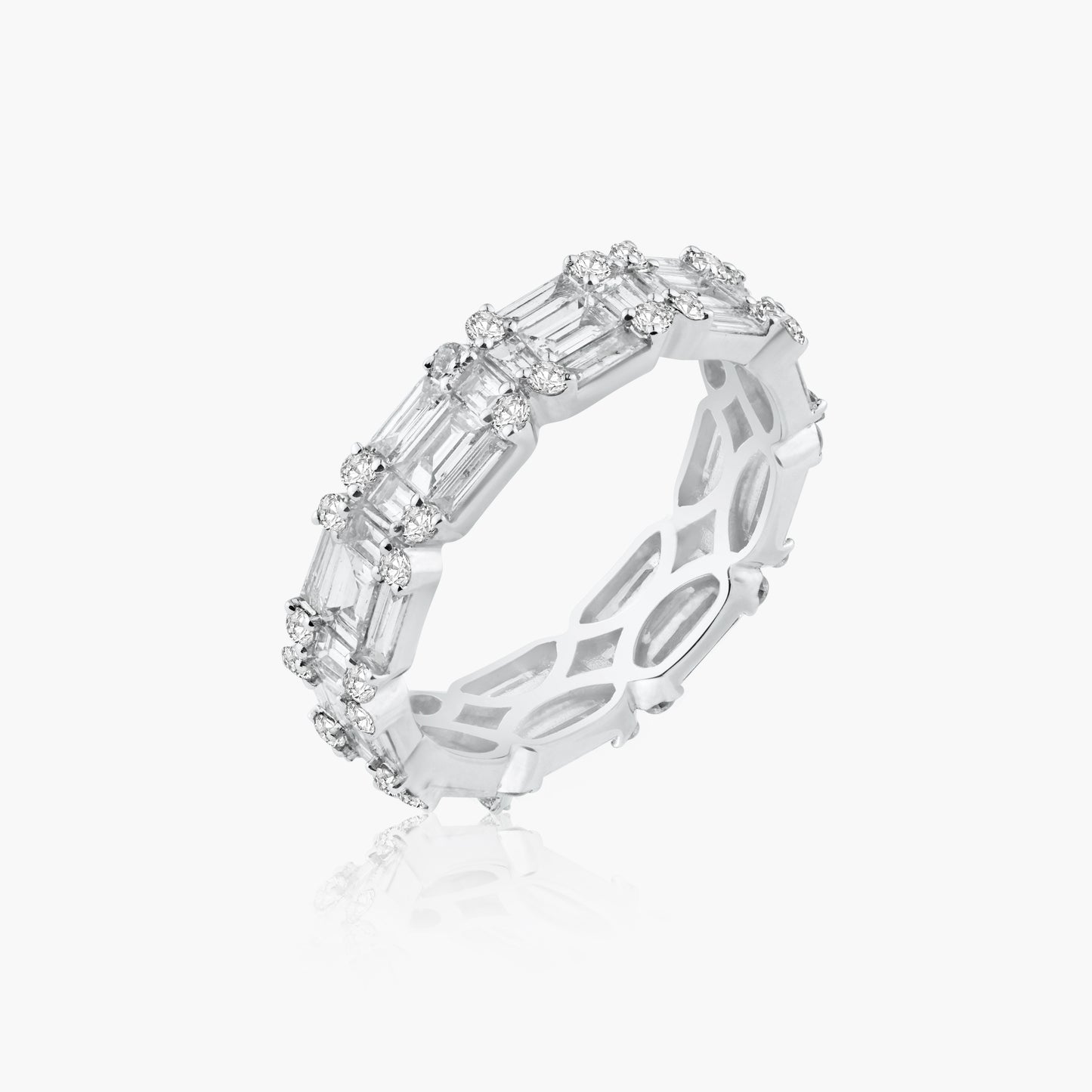 14K White Gold Baguette Band - R60565001