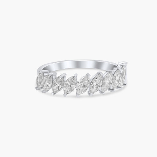 18K White Gold Marquise Diamond Band-R60565901