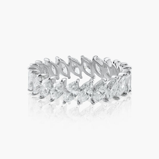 18K White Gold Marquise Diamond Eternity Band - R60565902