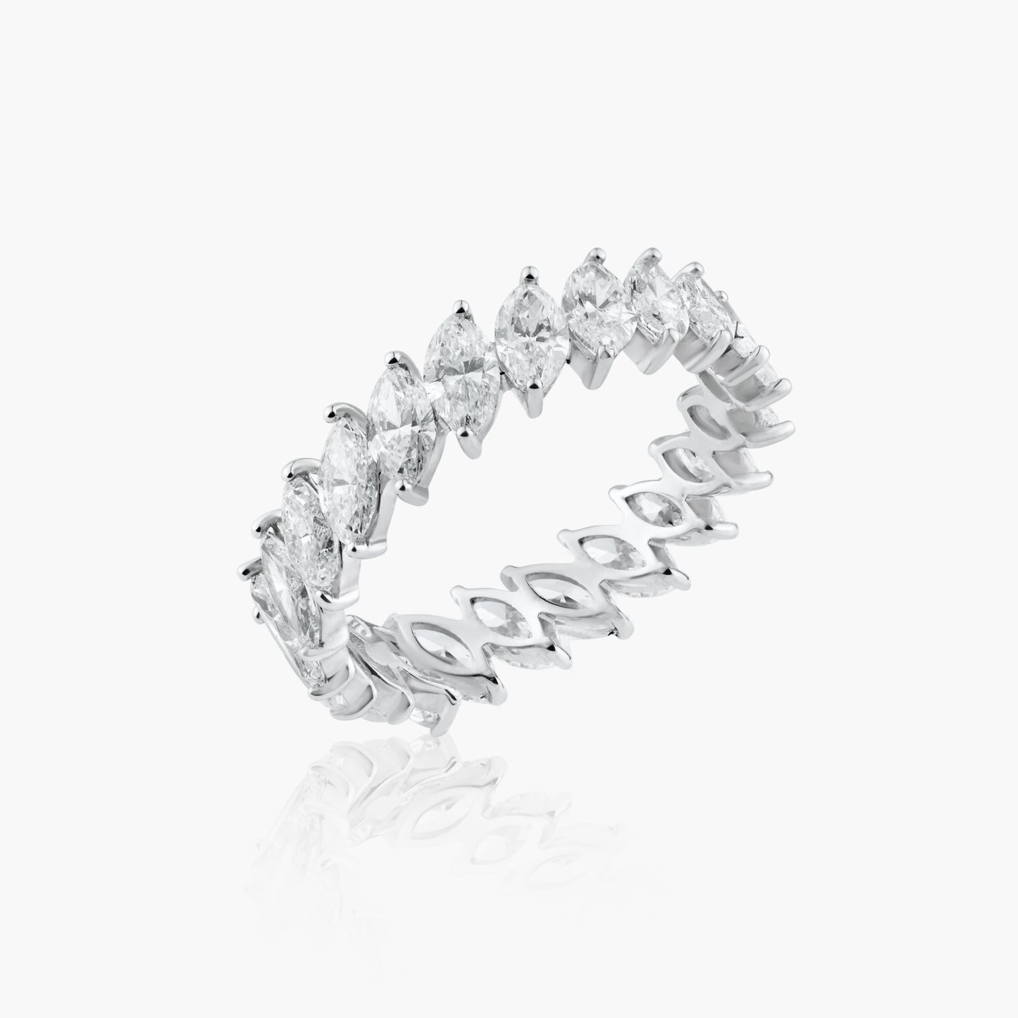 18K White Gold Marquise Diamond Eternity Band - R60565902