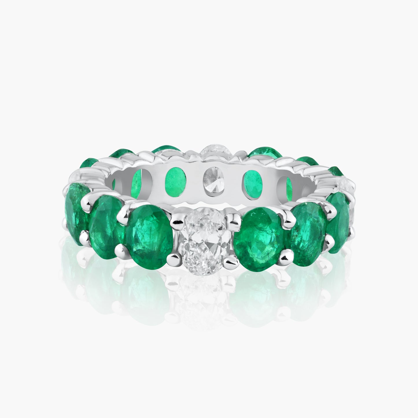 18K White Gold Colored Gemstone Ring-R60571101