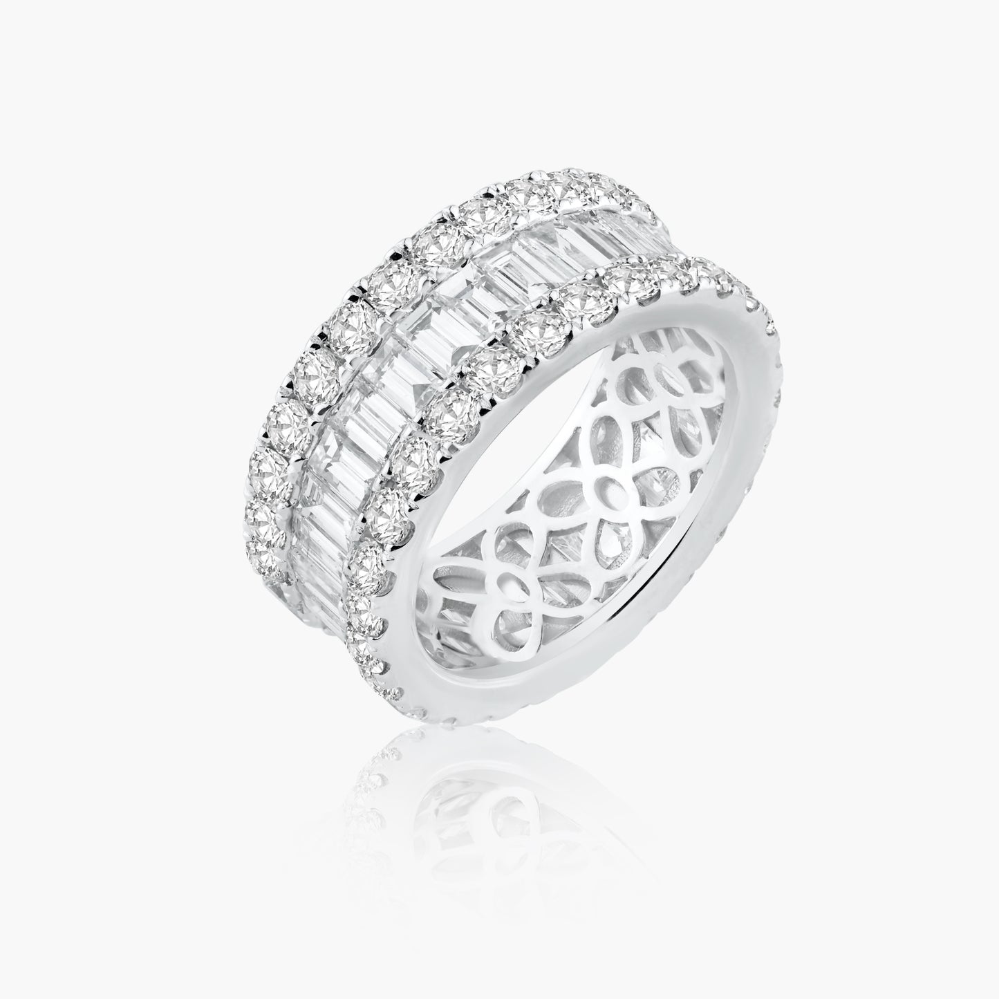 14K White Gold Baguette Band-R60574601