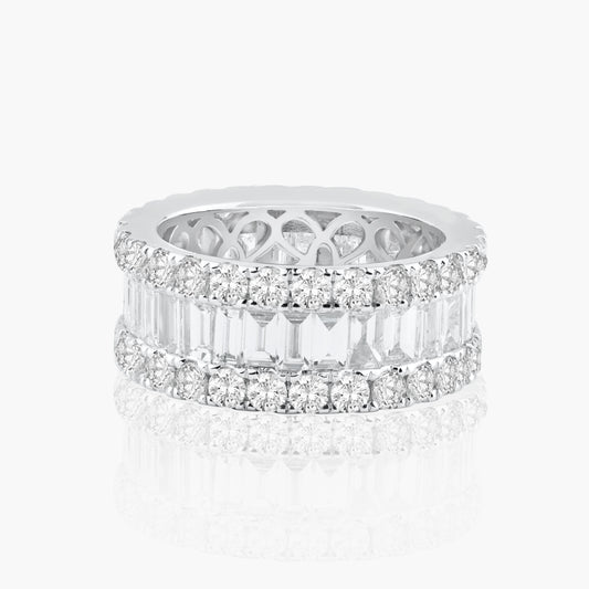 14K White Gold Baguette Band-R60574601