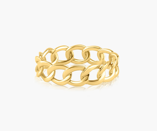 14K Yellow Gold Classic Chain Link Ring  - R60577704