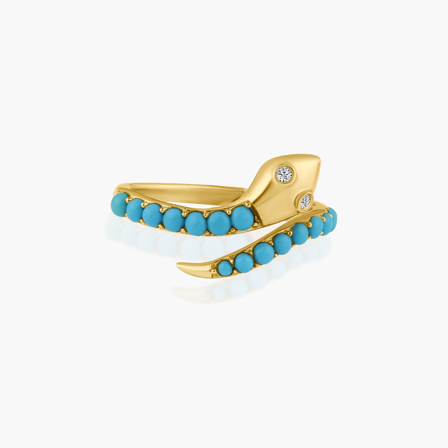 14K Yellow Gold Colored Gemstone Snake Ring - R605814