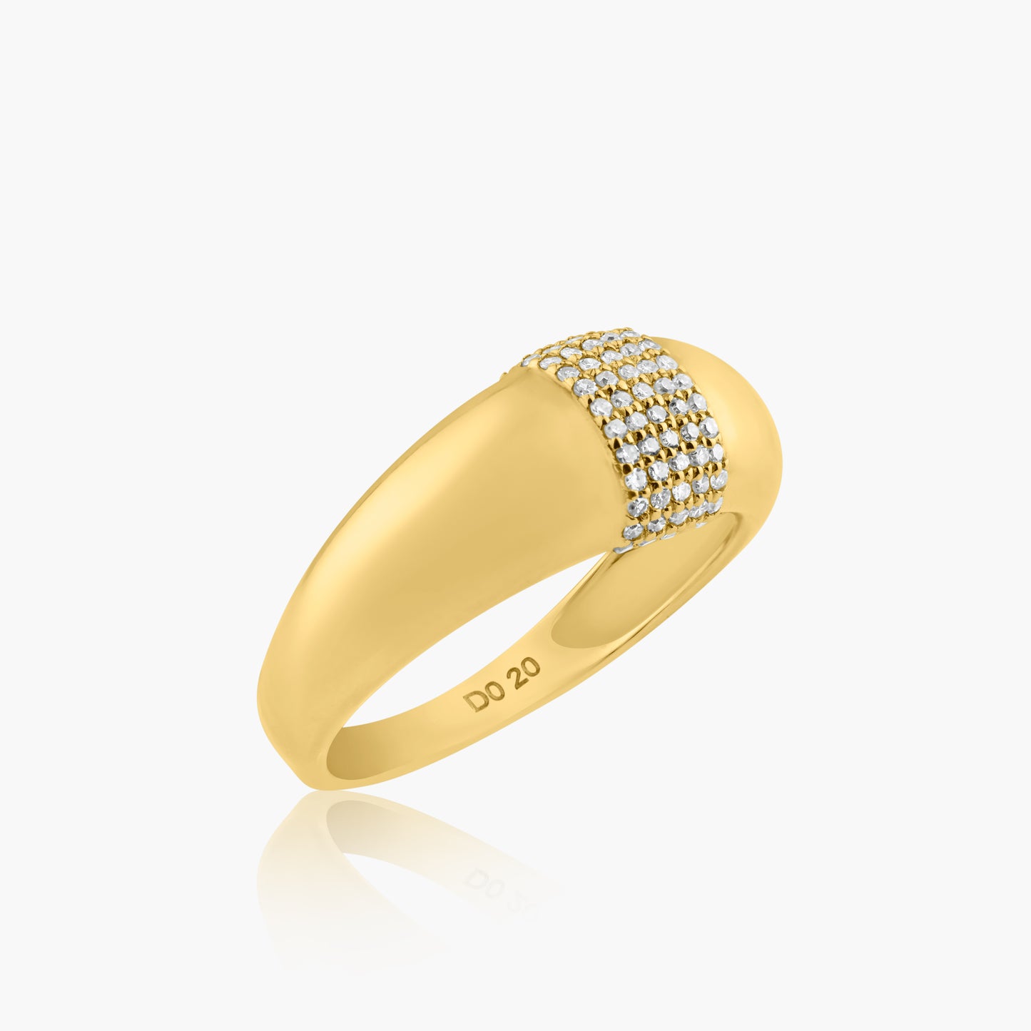 14K Yellow Gold Pave Diamond Dome Band-R60584401