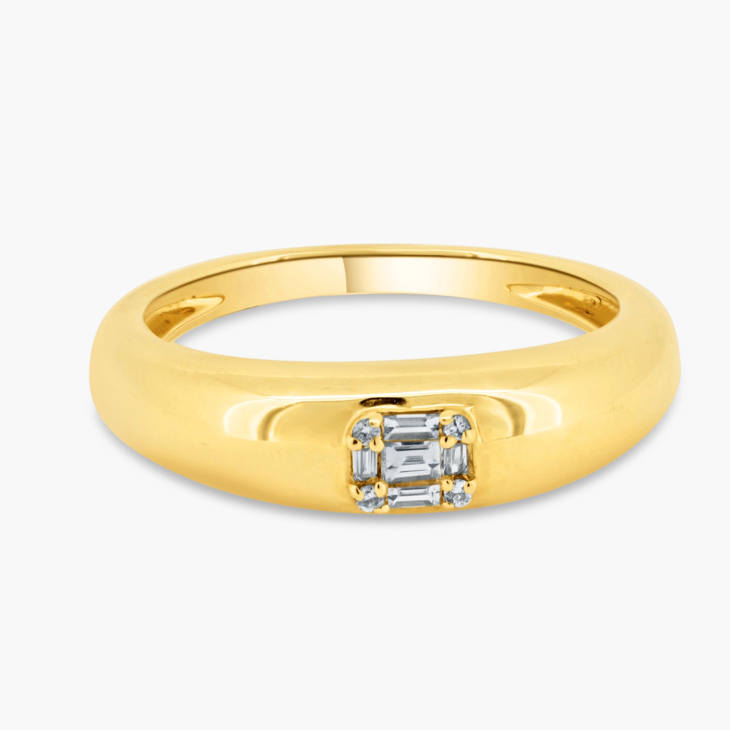 14K Yellow Gold Baguette Dome Band-R60584402