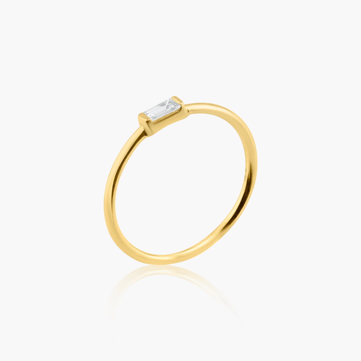 14K Yellow Gold Dainty Baguette Ring-R605849