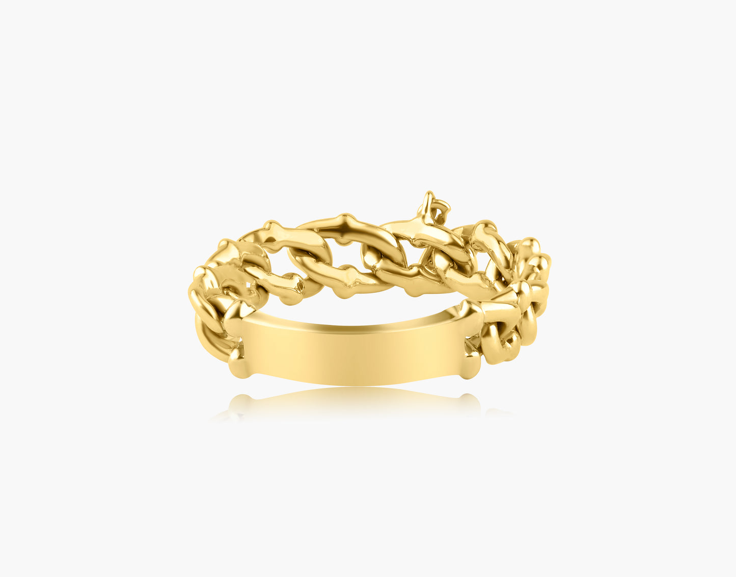 14K Yellow Gold Chain Link Ring - R605888