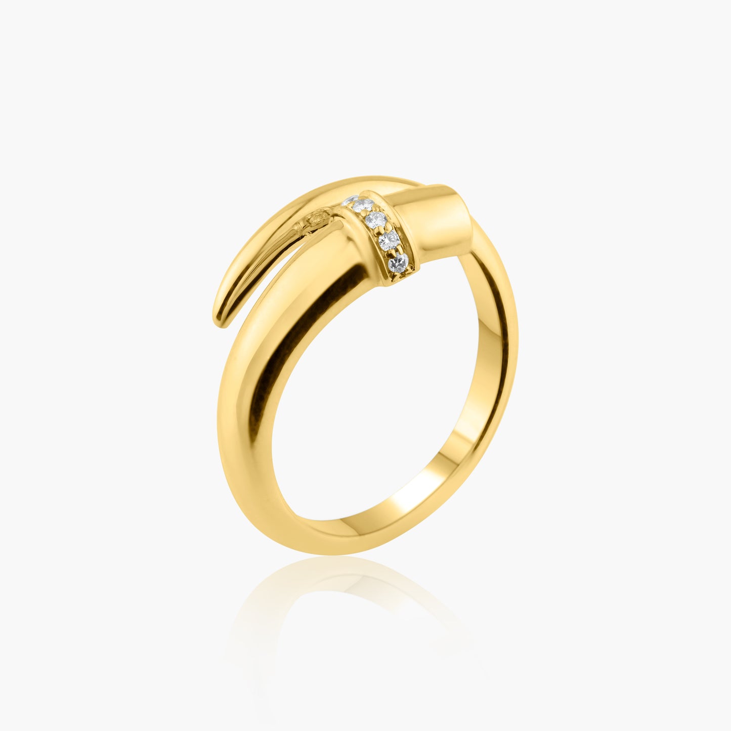 14K Yellow Gold Round Diamond Bar Wrap Ring - R60588903