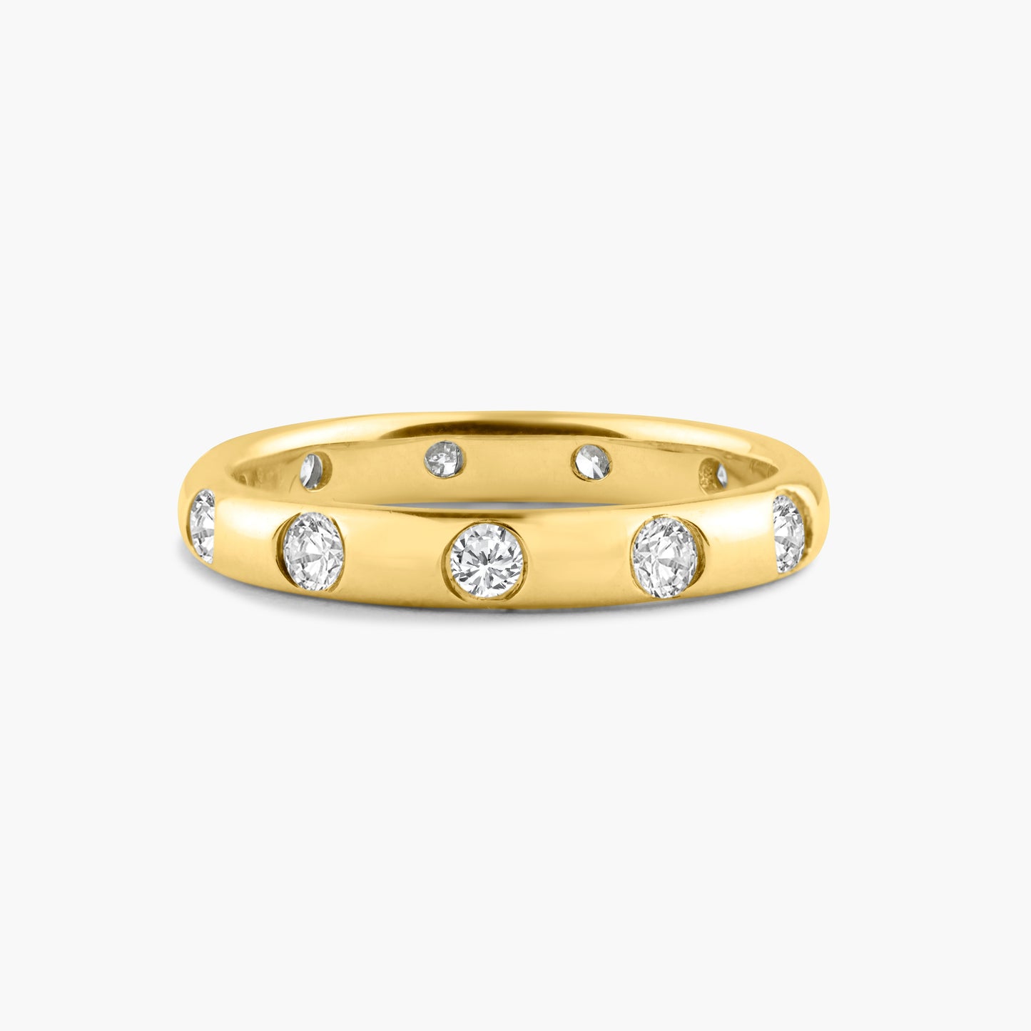 14K Yellow Gold Round Diamond Dome Band-R605905